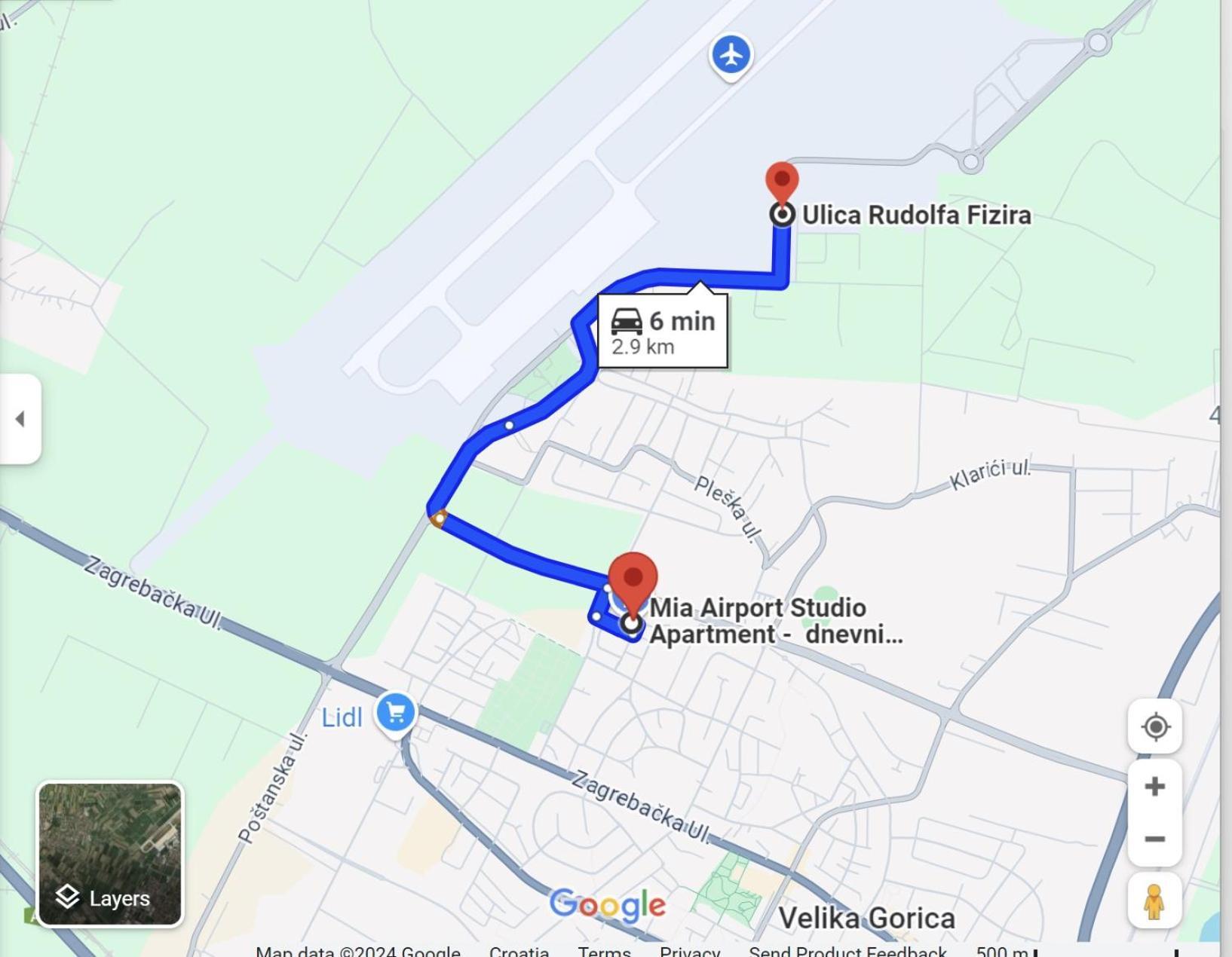 Mia Airport Studio Apartment - 0-24H Self Check In&Out - Parking On Site Велика-Горица Экстерьер фото